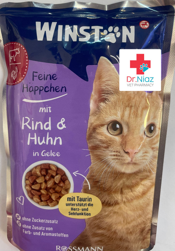 پوچ وینستون گربه آلمانی اصل با طعم گوشت گاو و مرغ