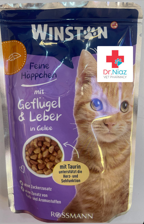 پوچ وینستون گربه آلمانی اصل با طعم مرغ و جگر