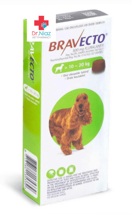 قرص جویدنی ضد کک و کنه براوکتو ۵۰۰ میلی گرمی اصل امریکا مخصوص سگ