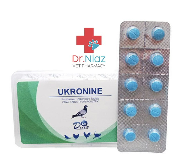 یک جعبه ۱۰ ورقی قرص رونین مخصوص کبوتر و پرندگان -انگلیسی-اصل-ضدکوکسیدیوز