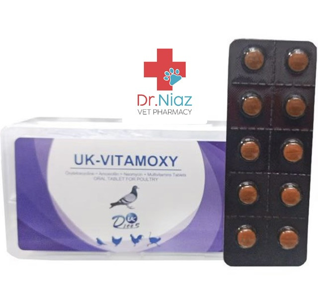 یک جعبه ۱۰ ورقی قرص ویتاموکسی کبوتر و پرندگان-انگلیسی-اصل