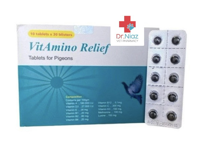 یک جعبه ۱۰ ورق قرص ویت آمینو ریلایف-تقویتی امریکایی اصل-کبوتر و پرندگان