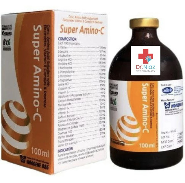 مکمل تزریقی سوپر آمینو سی ۱۰۰ سی سی محصول کشور کره